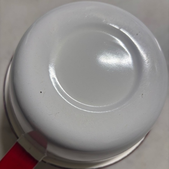 Vintage red and white enamelware pot, excellent condition - Picture 4 of 8